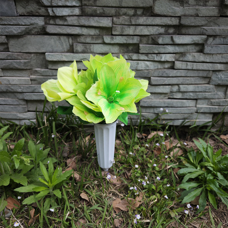 Bulk Artificial Clivia Flowers in Vase for Cemetery Graves Memorial Arrangements