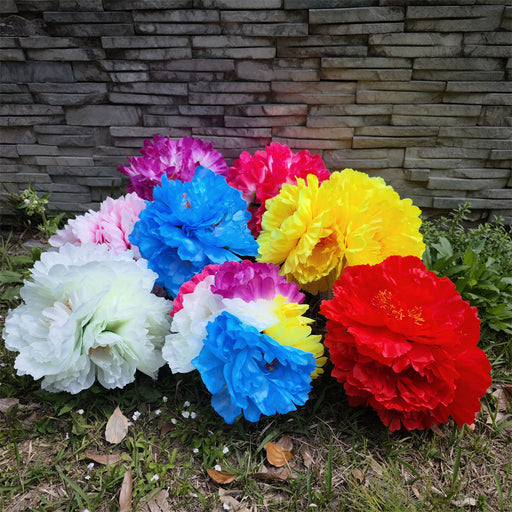 Artificial Peony Flowers in Vase for Cemetery Graves Memorials Bulk Wholesale Arrangement