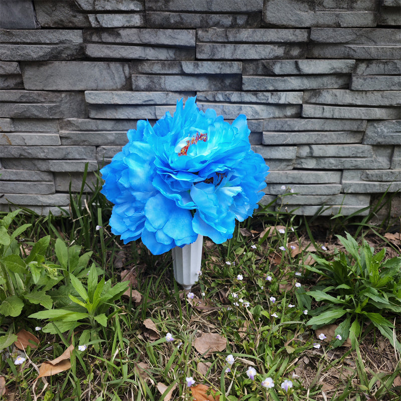 Artificial Peony Flowers in Vase for Cemetery Graves Memorials Bulk Wholesale Arrangement
