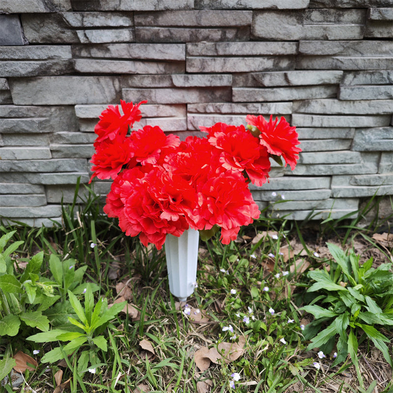 Christianity Cemetery Artificial Carnation Flowers in Vase Bulk Wholesale 12 Inch