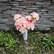 Christianity Cemetery Artificial Carnation Flowers in Vase Bulk Wholesale 12 Inch