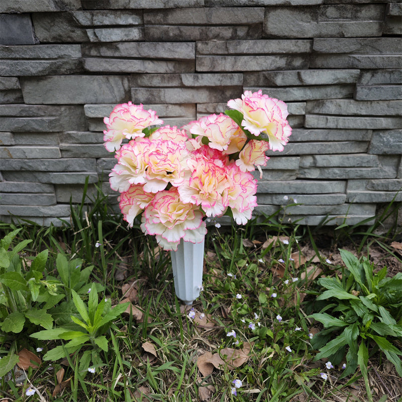 Christianity Cemetery Artificial Carnation Flowers in Vase Bulk Wholesale 12 Inch