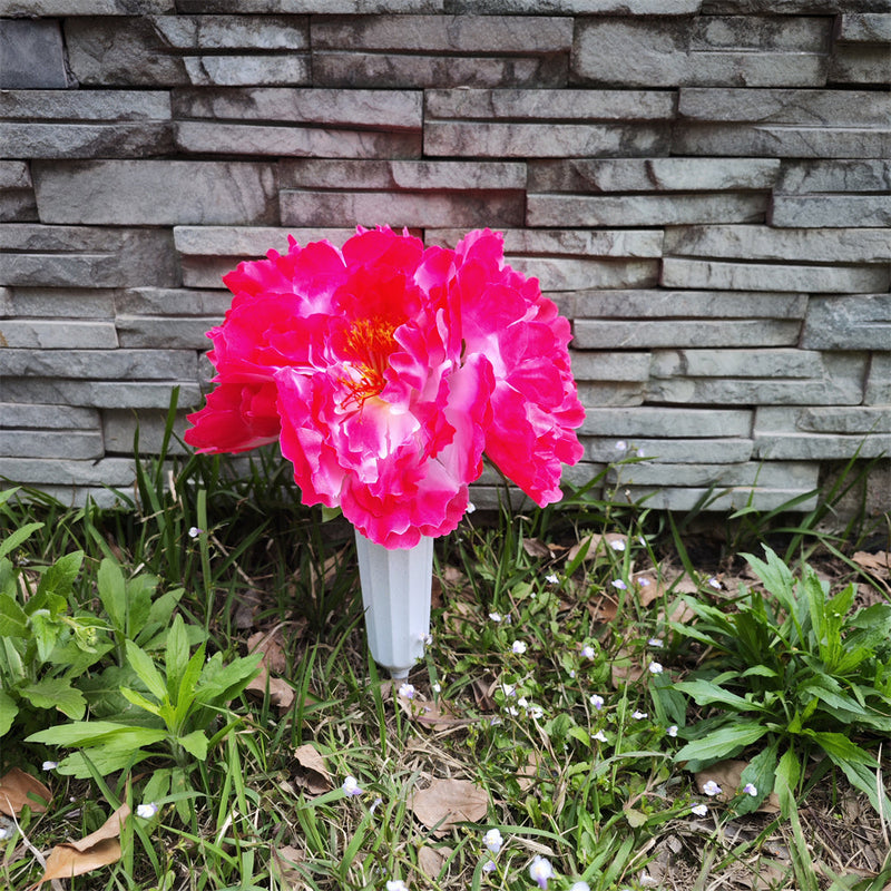 Artificial Peony Flowers in Vase for Cemetery Graves Memorials Bulk Wholesale Arrangement