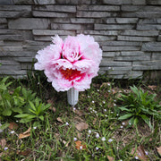 Artificial Peony Flowers in Vase for Cemetery Graves Memorials Bulk Wholesale Arrangement