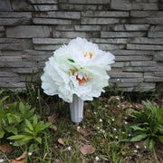 Artificial Peony Flowers in Vase for Cemetery Graves Memorials Bulk Wholesale Arrangement