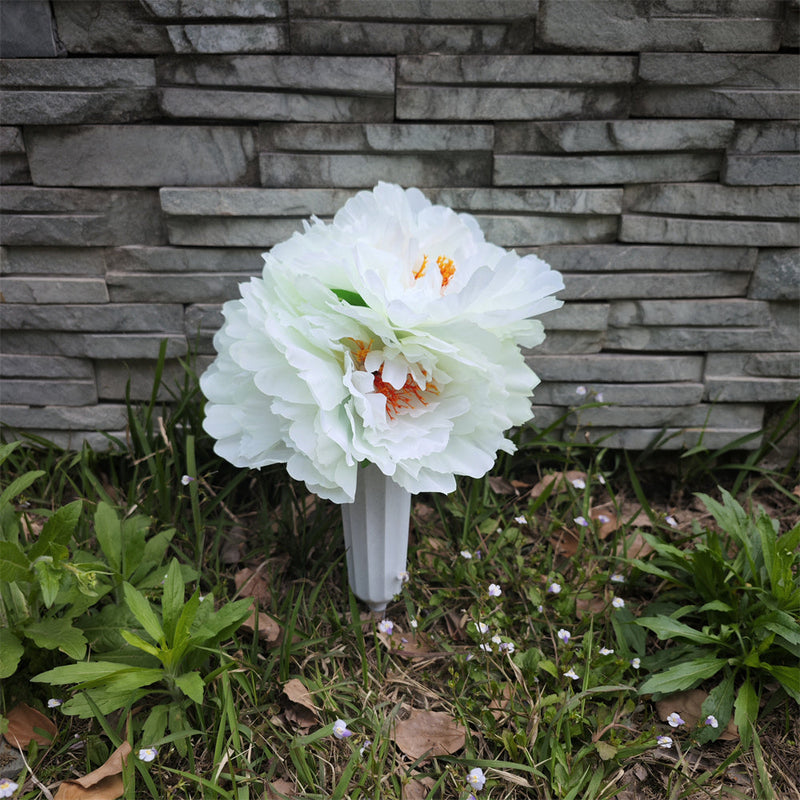 Artificial Peony Flowers in Vase for Cemetery Graves Memorials Bulk Wholesale Arrangement