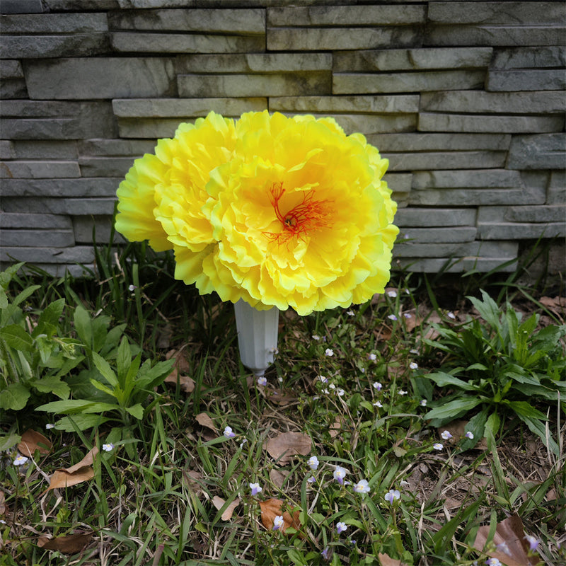 Artificial Peony Flowers in Vase for Cemetery Graves Memorials Bulk Wholesale Arrangement