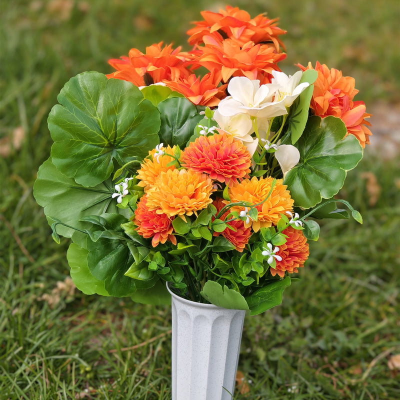 11 Styles Artificial Funeral Flowers with Vase Bulk Memorial Flowers Wholesale Set