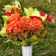 11 Styles Artificial Funeral Flowers with Vase Bulk Memorial Flowers Wholesale Set