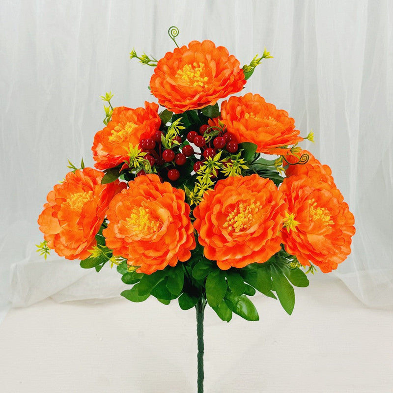 20 Inch Artificial Peony Bush Flowers for Cemetery Grave – Bulk Wholesale