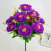 20 Inch Artificial Peony Bush Flowers for Cemetery Grave – Bulk Wholesale