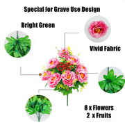 20 Inch Artificial Peony Bush Flowers for Cemetery Grave – Bulk Wholesale