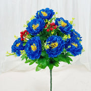20 Inch Artificial Peony Bush Flowers for Cemetery Grave – Bulk Wholesale