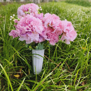 Artificial Cemetery Flowers Bulk in Vase 12 Inch Silk Floral Arrangements for Graves Memorials