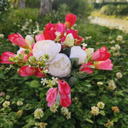Artificial Mixed Cemetery Flowers in Vase 12 Inch Bulk 10 Pcs Silk Memorial Grave Arrangements
