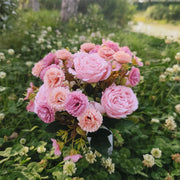 Artificial Mixed Cemetery Flowers in Vase 12 Inch Bulk 10 Pcs Silk Memorial Grave Arrangements