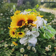 Artificial Mixed Cemetery Flowers in Vase 12 Inch Bulk 10 Pcs Silk Memorial Grave Arrangements