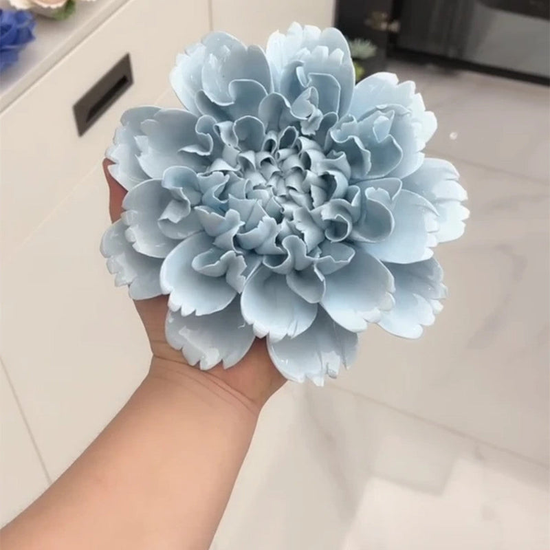 7 Inch Porcelain Peony Flowers Artificial Ceramic Hanging Decoration Bulk Pack