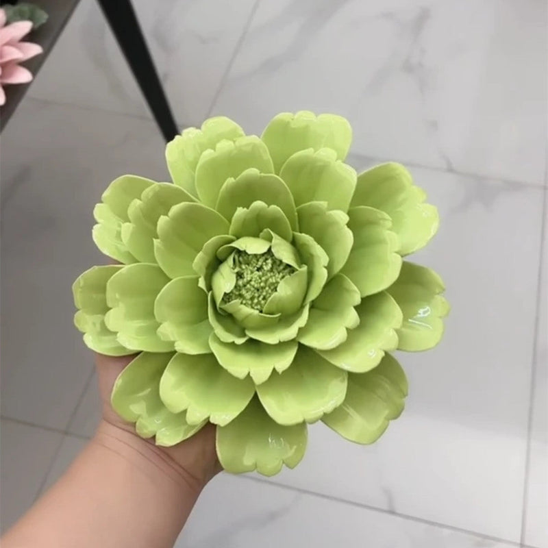 7 Inch Porcelain Peony Flowers Artificial Ceramic Hanging Decoration Bulk Pack