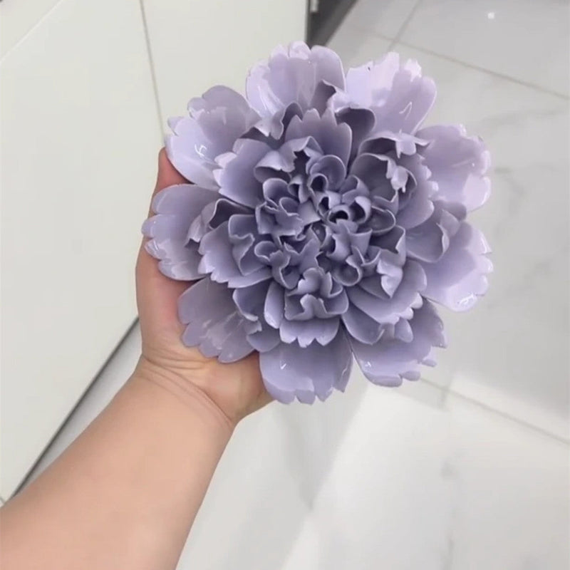 7 Inch Porcelain Peony Flowers Artificial Ceramic Hanging Decoration Bulk Pack