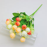 Bulk 13" Mini Rose Buds Silk Flowers Bush Artificial Flowers for Wedding Home Decor Wholesale