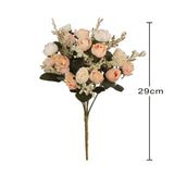 3PCS Floral Velvet Rose Bouquet - Faux Silk Flowers for Table Centerpiece Decor