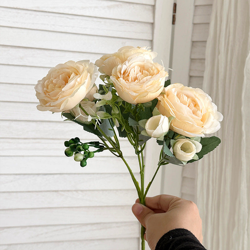 12 Inch Artificial Spring Peony Bush Bouquet, Bulk Quantity, Silk Flowers