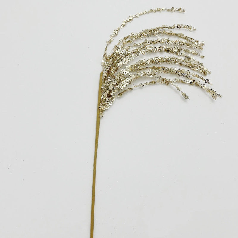 Glitter Christmas Tree Picks and Sprays, 12 Inch Artificial Branches with Sequins, 10 Pcs Bulk Ornaments