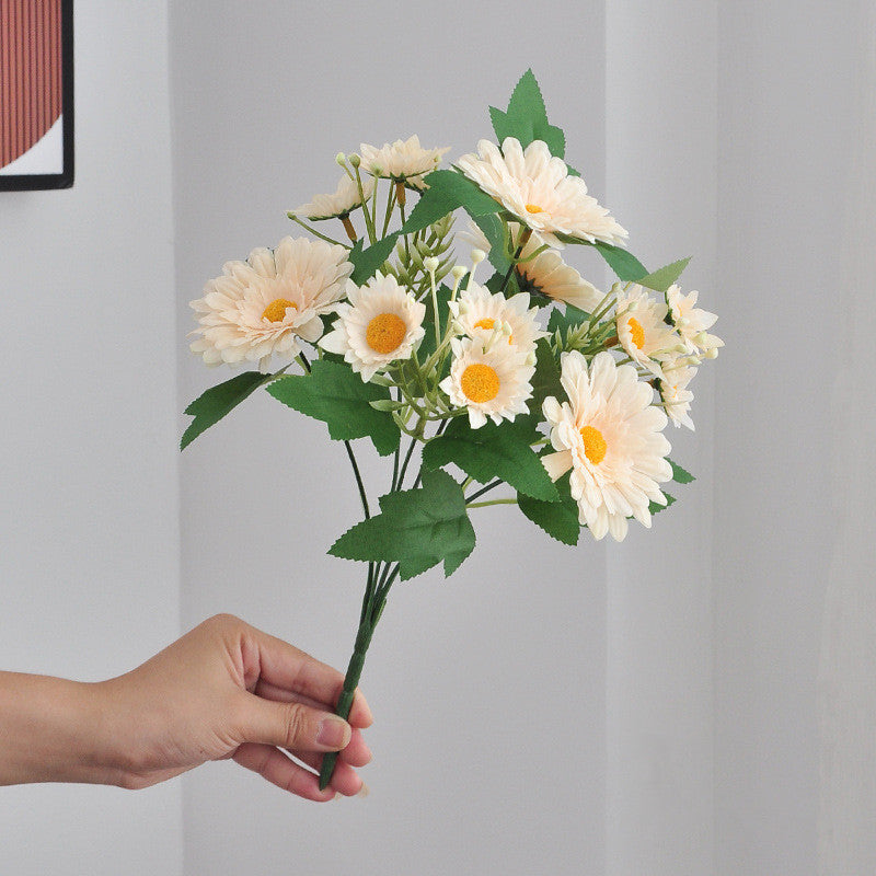 11.8 Inch Gerbera Bush Bouquet 10 Pcs Faux Silk Artificial Flowers Arrangement