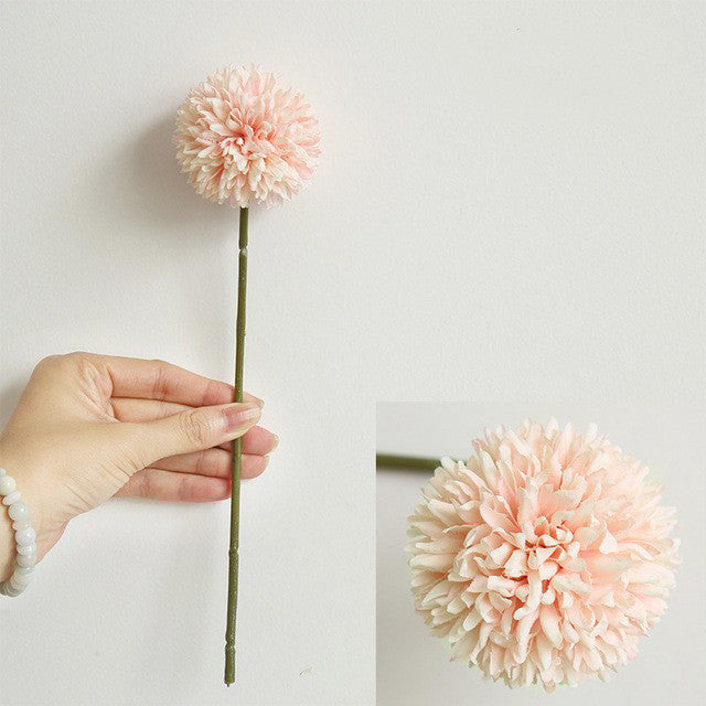 11.4 Inch Artificial Silk Pompon Mum Chrysanthemum Flowers with Stems, Bulk Wholesale Kiku Flowers