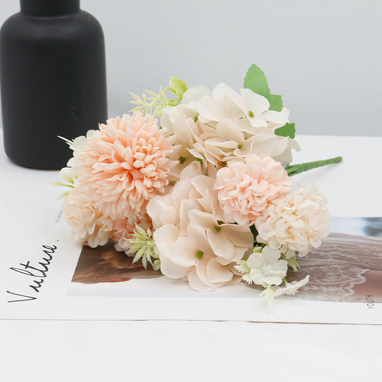 12 Inch Artificial Silk Peony and Mum Bush Bouquet, Mixed Floral Stems, Bulk Wholesale Pack