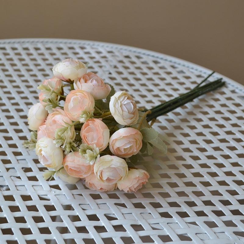 12.6 Inch Silk Ranunculus Bouquet, 1 Stem, Artificial Flower for Wedding Centerpieces, Home Decor, Spring Events