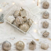 8 Pcs Glitter Christmas Tree Ball Ornaments Hanging Holiday Decorations