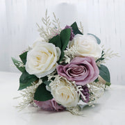 7 Inch Artificial Rose Bridesmaid Bouquets 10 Pcs Silk Wedding Flowers Bulk