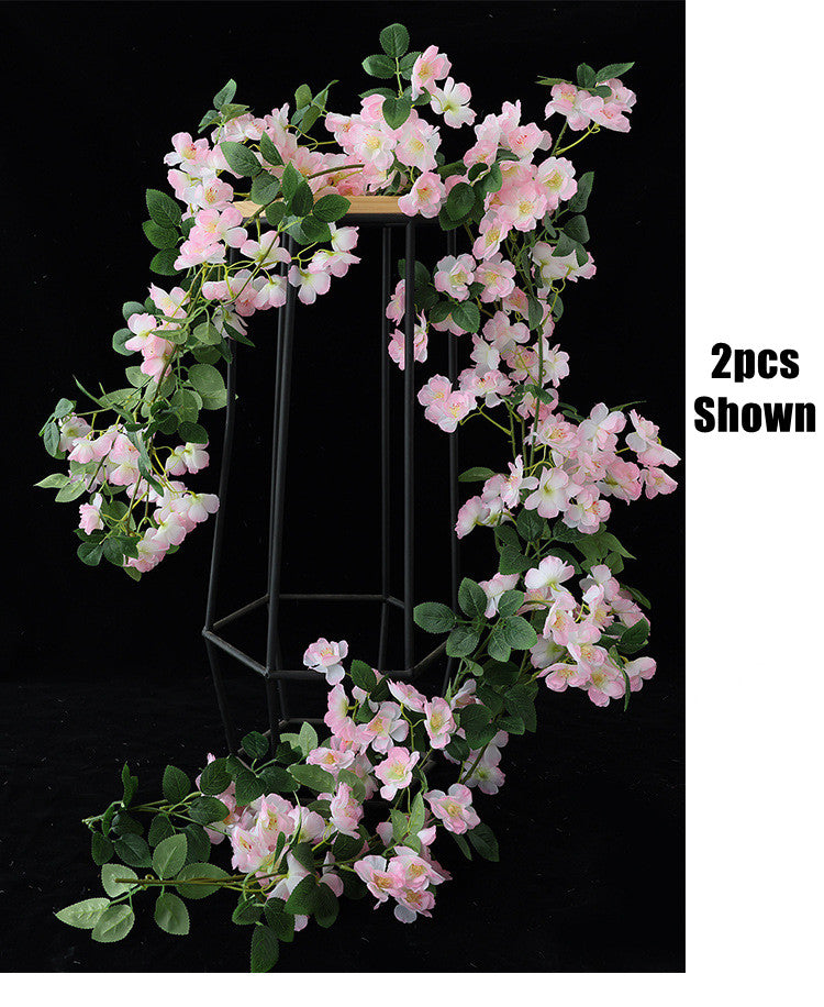 69 Inch Artificial Pink Cherry Blossom Vine for Spring Decor, Bulk Quantity