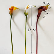 25.5 Inch Artificial Calla Lilies Long Stems Real Touch Bulk 10 Pcs Silk Flowers