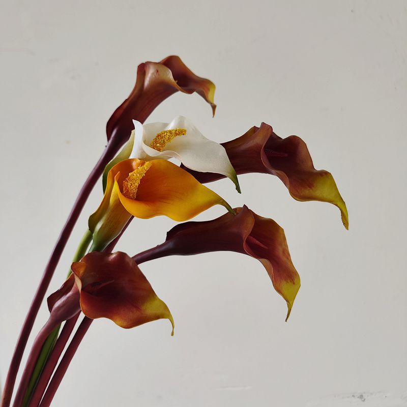 25.5 Inch Artificial Calla Lilies Long Stems Real Touch Bulk 10 Pcs Silk Flowers