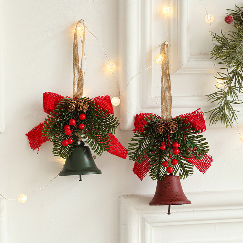Christmas Jingle Bell Ornaments with Pine Cones and Berries Bulk Set
