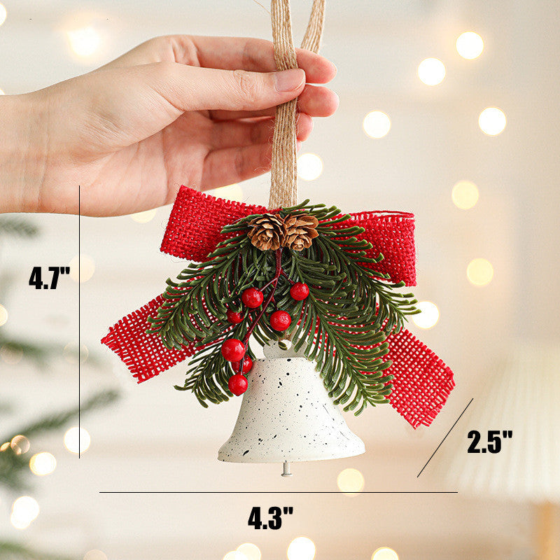 Christmas Jingle Bell Ornaments with Pine Cones and Berries Bulk Set