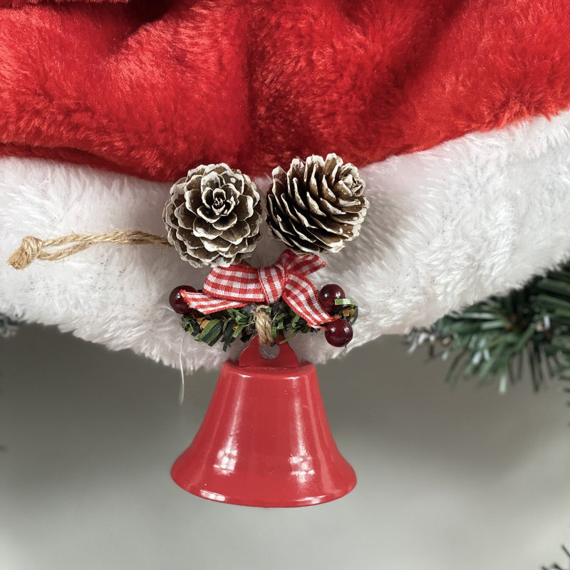 Christmas Hat Wreath with Berries, Pine Cones, and Bell – Holiday Decorative Wreath, Bulk Wholesale