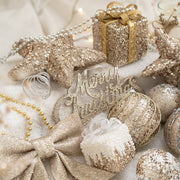 8 Pcs Glitter Christmas Tree Ball Ornaments Hanging Holiday Decorations