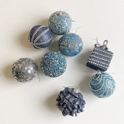 8 Pcs Glitter Christmas Tree Ball Ornaments Hanging Holiday Decorations