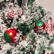 9 Ft Artificial Snowy Cedar Garland with Ornaments, Luxury Holiday Decoration, Bulk Quantity