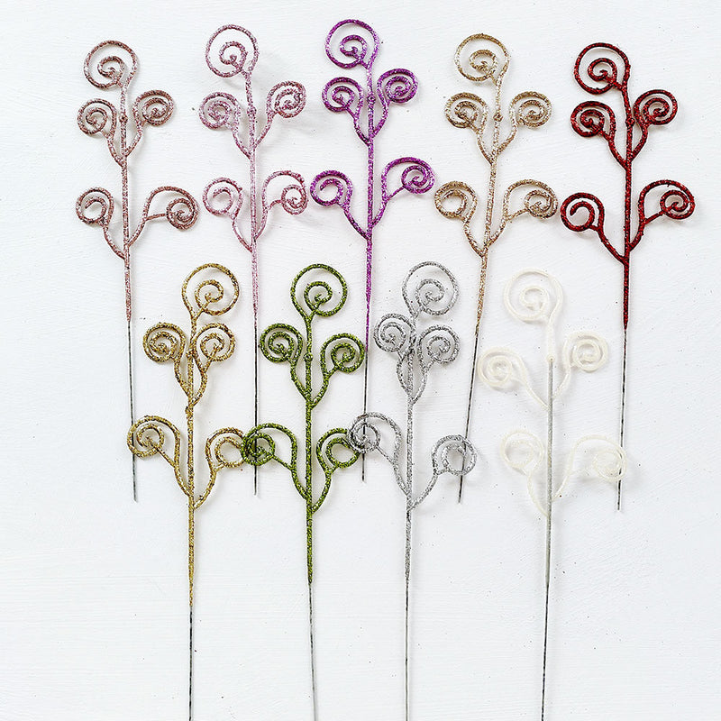 11.8 Inch Artificial Glitter Candy Stems Picks Ornaments for Christmas Decoration Bulk Quantity