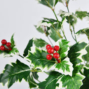 16.5 Inch Artificial Christmas Holly Berry Bush with Leaves, Bulk Wholesale, Holiday Decoration