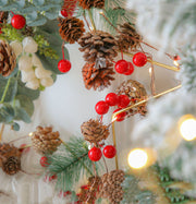 6.5FT Pre-lit Christmas Garland with LED Lights, Pinecones, and Berries, Artificial Holiday Decor, Bulk Quantity