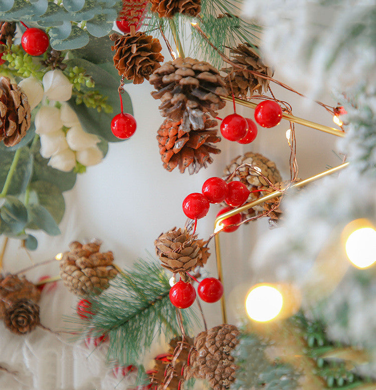 6.5FT Pre-lit Christmas Garland with LED Lights, Pinecones, and Berries, Artificial Holiday Decor, Bulk Quantity