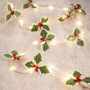 6.5FT Pre-lit Christmas Garland with LED Lights, Pinecones, and Berries, Artificial Holiday Decor, Bulk Quantity