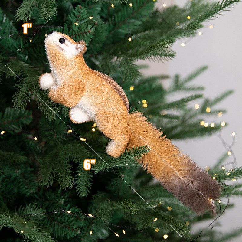 Christmas Squirrel Ornament 12 Pcs Hanging Decorations for Tree Holiday Bulk Set