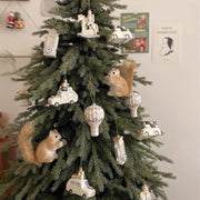 Christmas Squirrel Ornament 12 Pcs Hanging Decorations for Tree Holiday Bulk Set